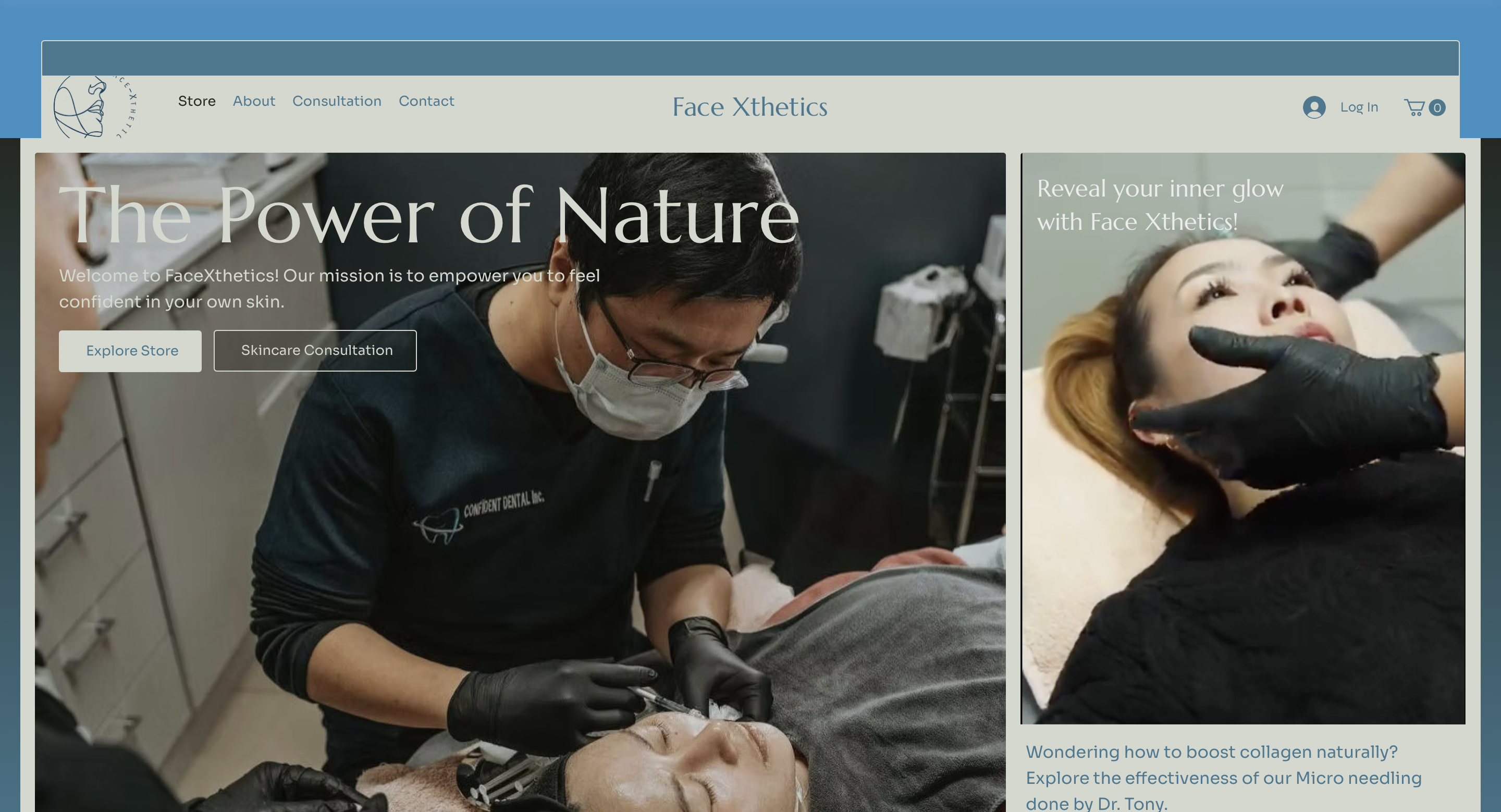 Website for FaceXthetics