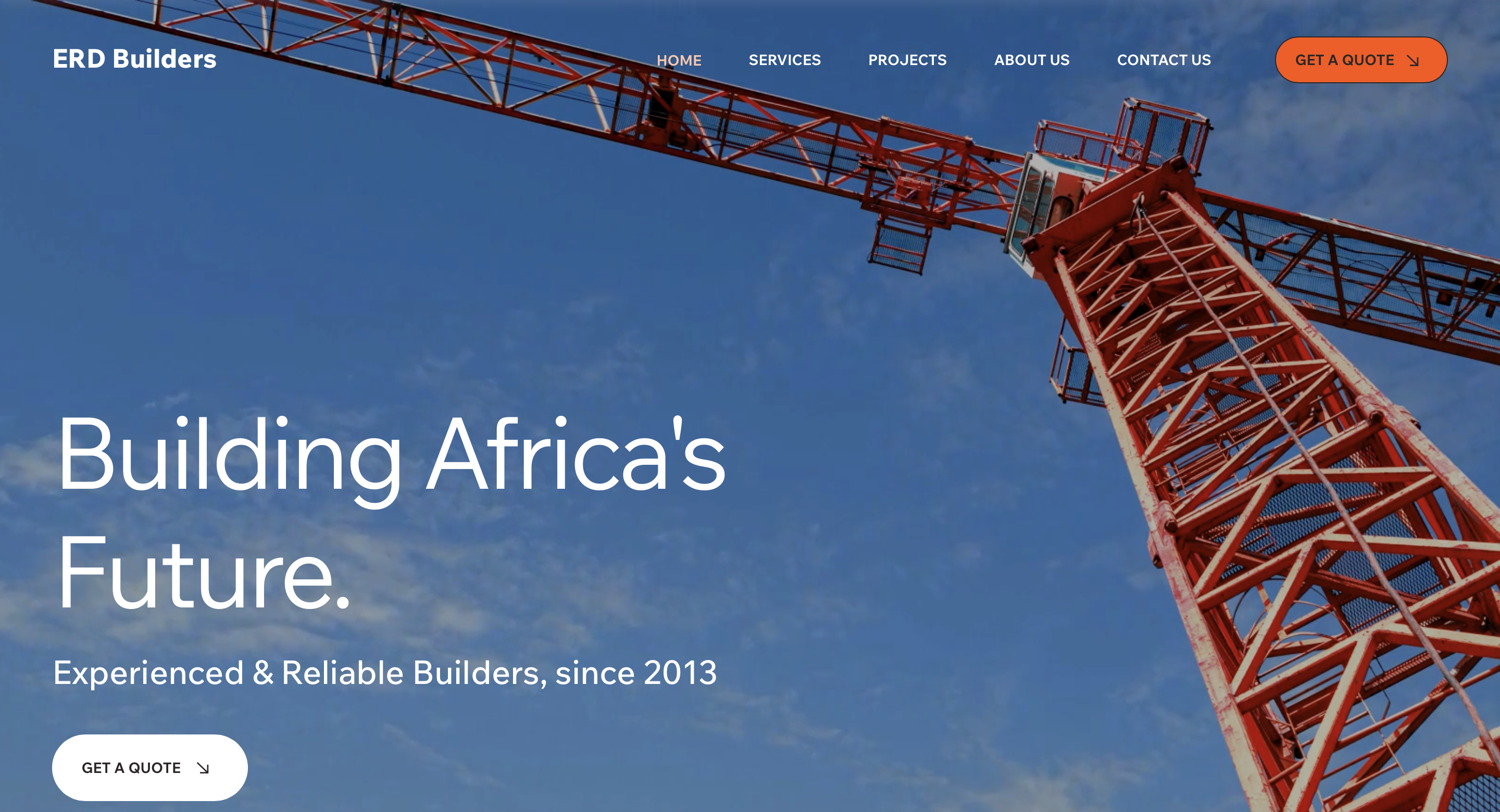 Landing page for ERD Builders